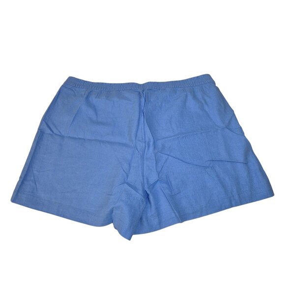 J. Crew Women's Blue Linen Blend Drawstring Shorts Size XXL NWT (02) - Picture 2 of 12